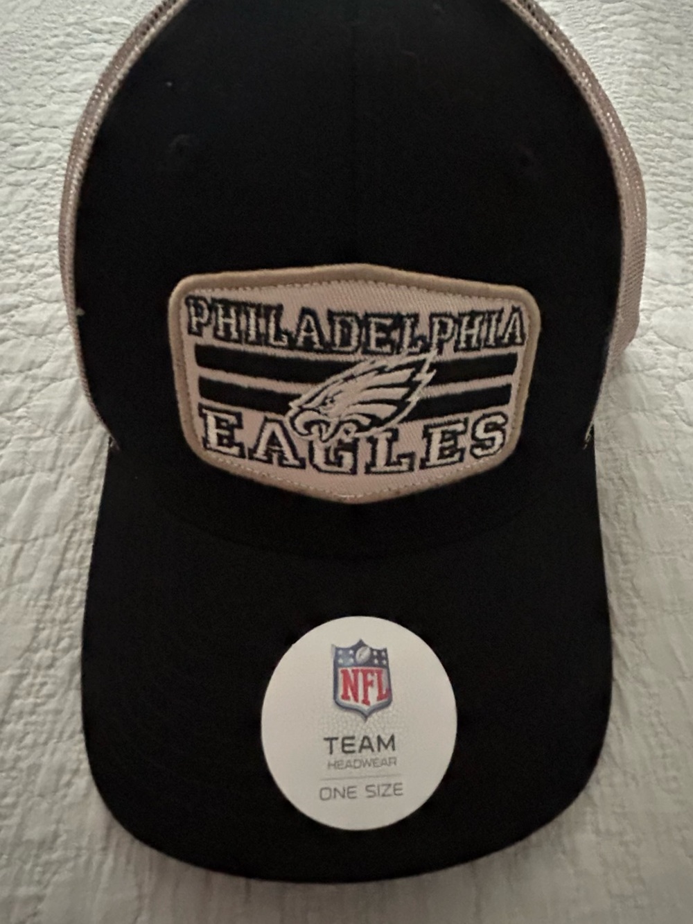 NFL Philadelphia Eagles Black and White Trucker Hat